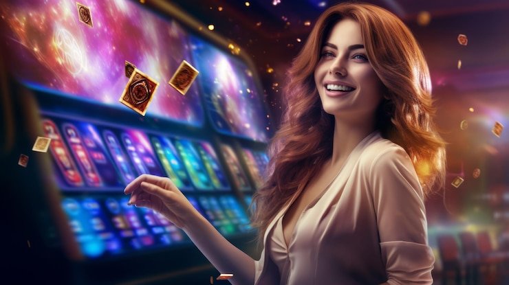 Lucky Neko slot game interface showing reels and paylines